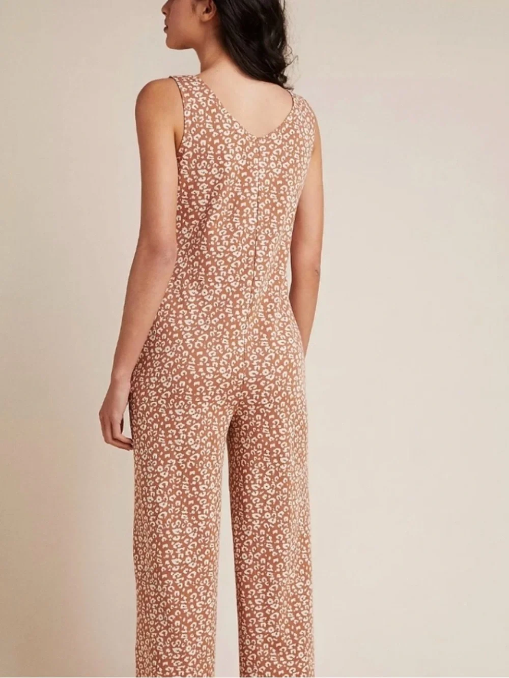 Saturday Sunday Anthropologie Leopard Henley Jumpsuit Size Small